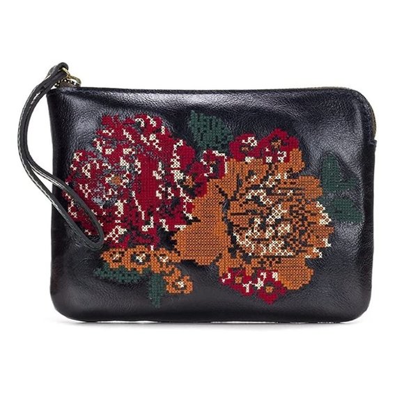 Patricia Nash Cassini Large Leather Wristlet Clutch - Picture 1 of 8